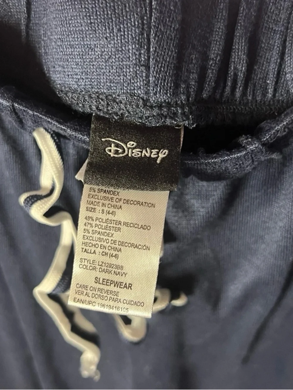 Disney Lilo & Stitch Navy Blue Sweatpant Joggers Womens Size S Experiment 626 - Picture 7 of 11